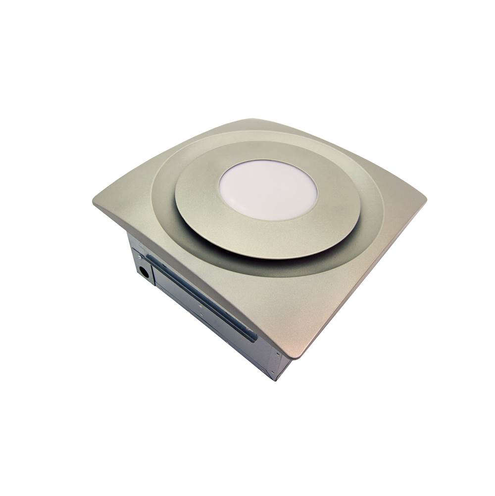 Aero Pure 120 CFM Bathroom Ventilation Fan with 4000K LED Light Ceiling/Wall Mount Satin Nickel