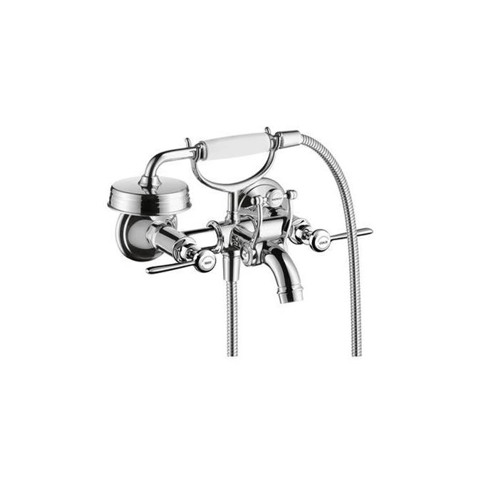 Axor Montreux 2-Handle Wall-Mounted Tub Filler with Lever Handles and 1.8 GPM Handshower in Chrome