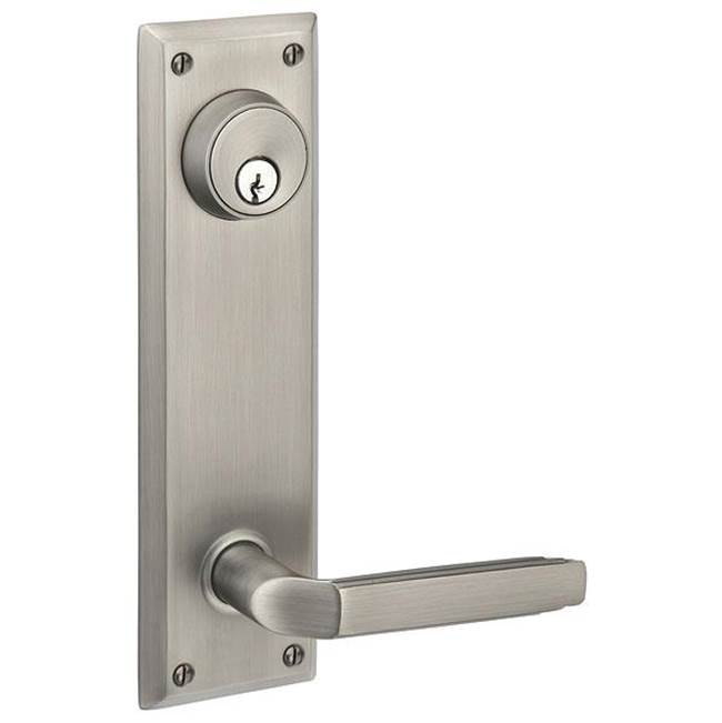 Emtek Passage Double Keyed, Sideplate Locksets Quincy 5-1/2'' Center to Center Keyed, Ribbon and Reed Lever, LH, US3 Lifetime