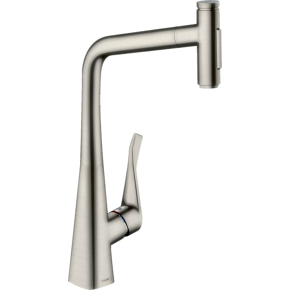Hansgrohe Metris Select HighArc Kitchen Faucet, 2-Spray Pull-Out with sBox, 1.75 GPM in Steel Optic