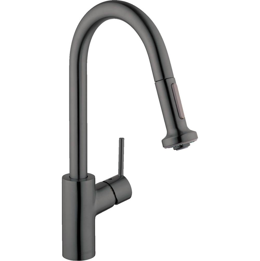 Hansgrohe Talis S² HighArc Kitchen Faucet, 2-Spray Pull-Down, 1.5 GPM in Brushed Black Chrome