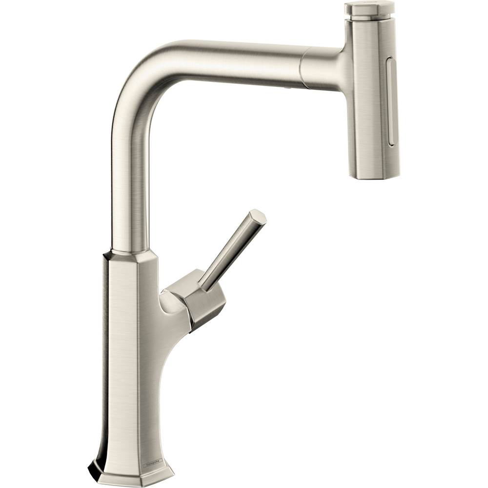 Hansgrohe Locarno HighArc Kitchen Faucet, 2-Spray Pull-Out, 1.75 GPM in Steel Optic