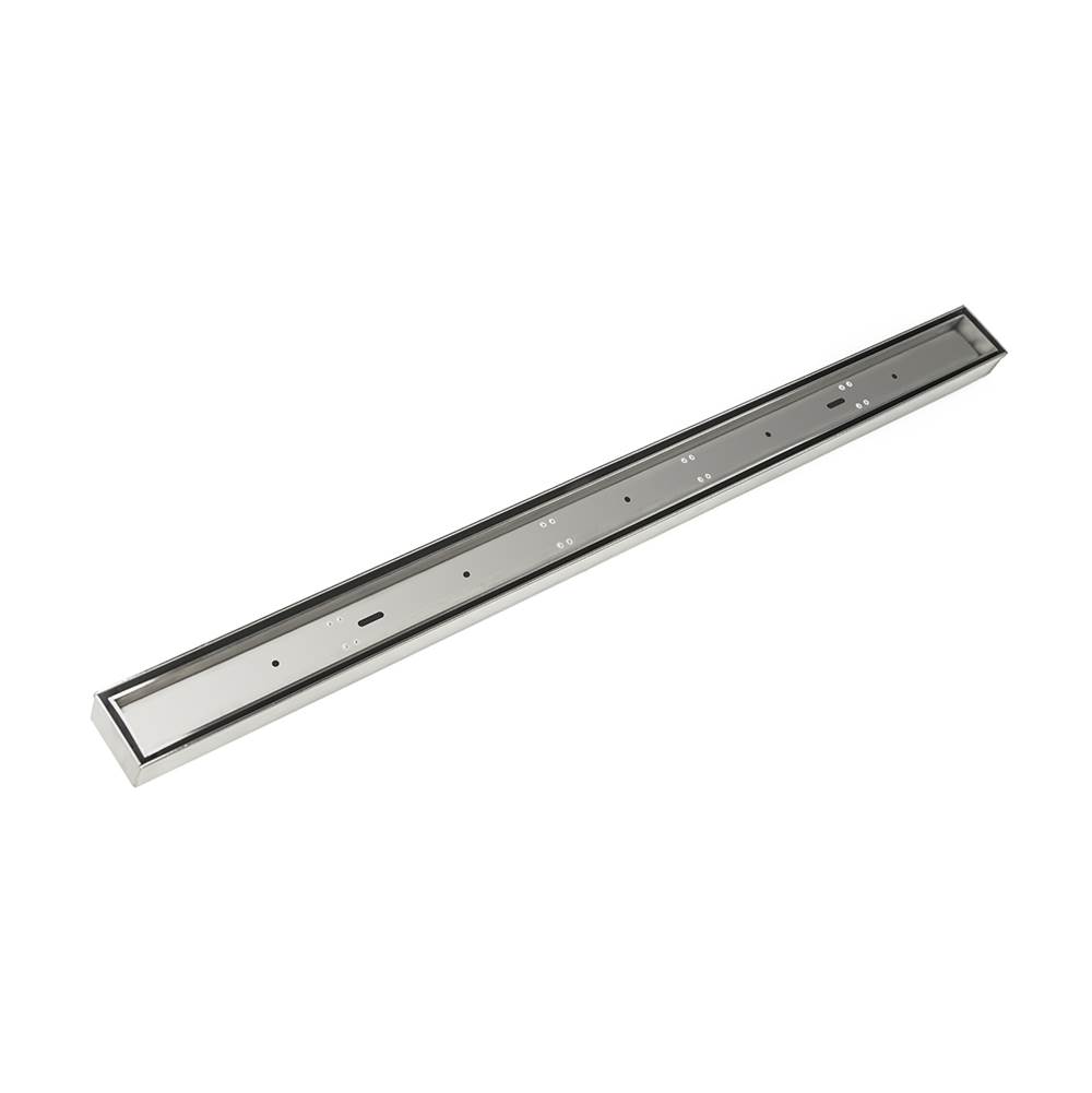Infinity Drain 48'' FX Low Profile Series Complete Kit with Tile Insert Frame in Satin Stainless