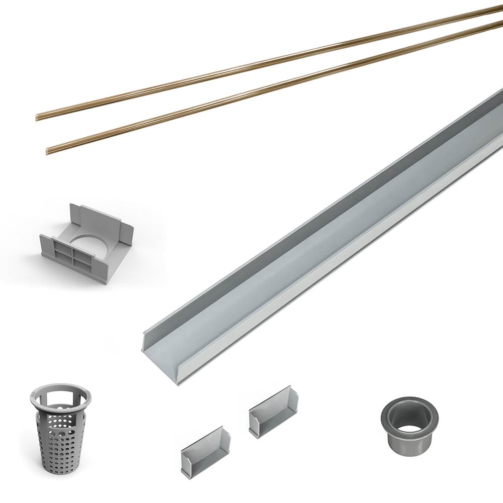 Infinity Drain 48'' Rough Only Kit for S-AG 65, S-DG 65, and S-TIF 65 series. Includes PVC Components and Channel Trim