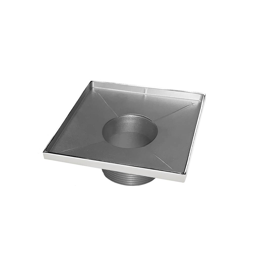 Infinity Drain 5'' x 5'' Stainless Steel 2'' Throat only in Polished Stainless