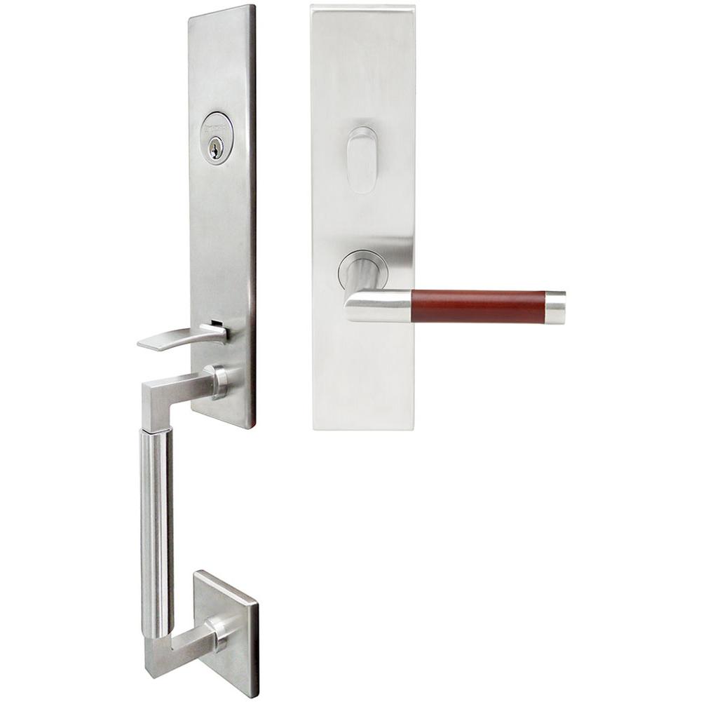 INOX NY Handleset MT Mortise Cabernet Entry 2-1/2''  32D LH