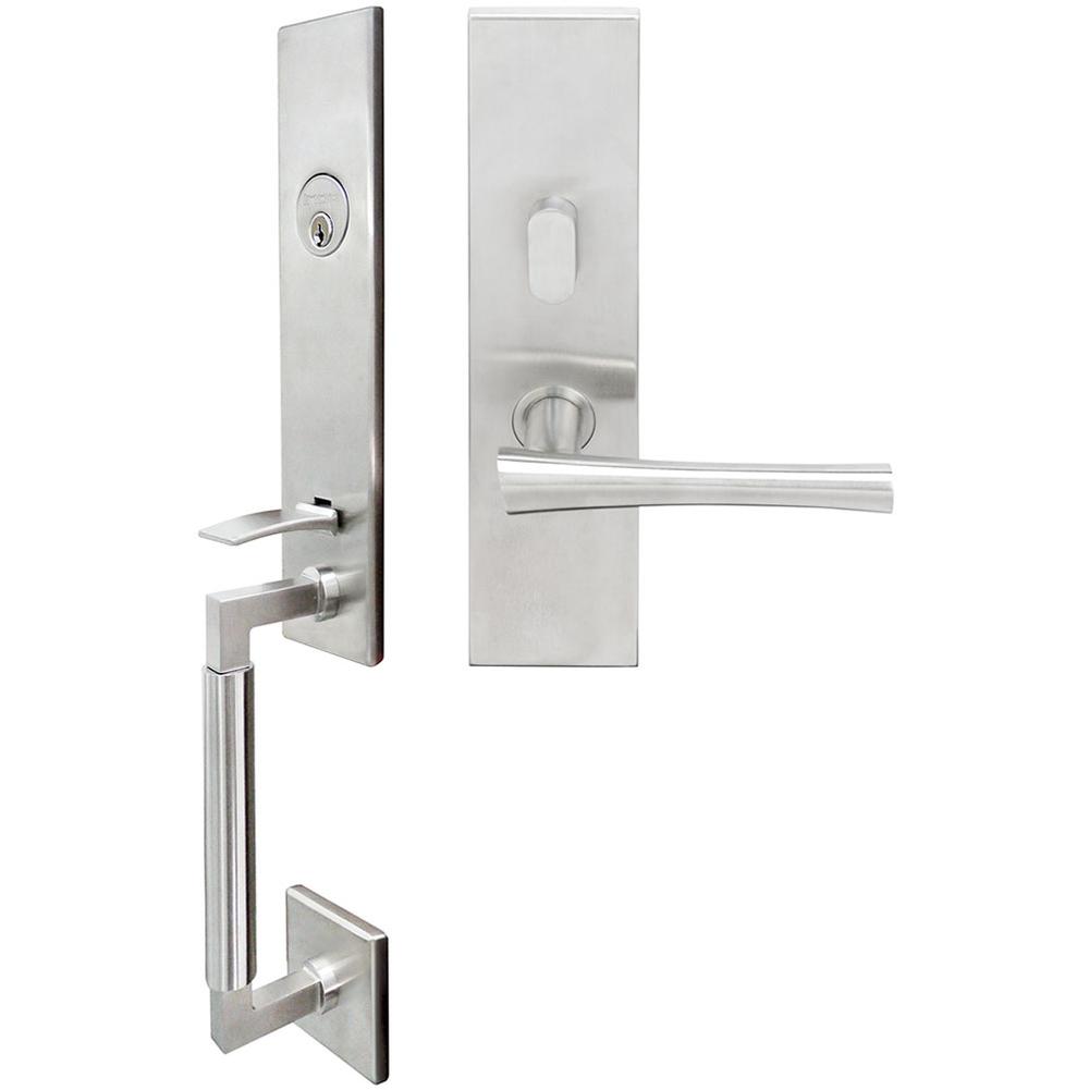 INOX NY Handleset MT Mortise Champagne Entry 2-3/4''  32D LHR