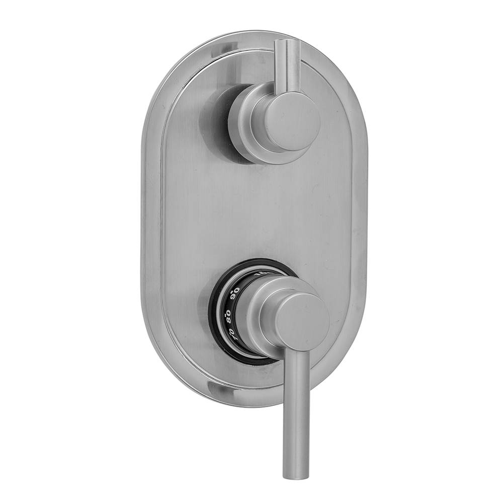 Jaclo Oval Plate with Contempo Low Lever Thermostatic Valve with Short Peg Lever Built-in 2-Way Or 3-Way Diverter/Volume Controls (J-TH34-686 / J-TH34-687 / J-TH34-688 / J-TH34-689)