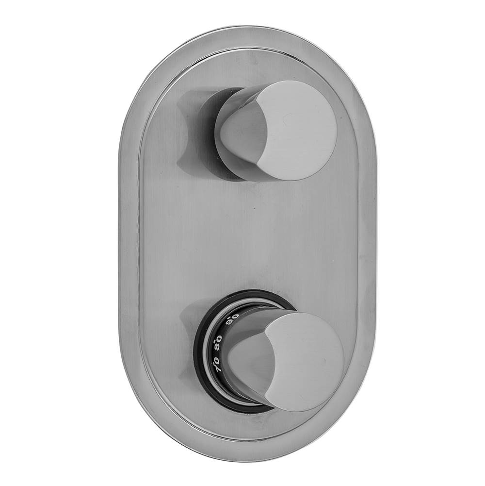 Jaclo Oval Plate with Thumb Thermostatic Valve with Thumb Built-in 2-Way Or 3-Way Diverter/Volume Controls (J-TH34-686 / J-TH34-687 / J-TH34-688 / J-TH34-689)