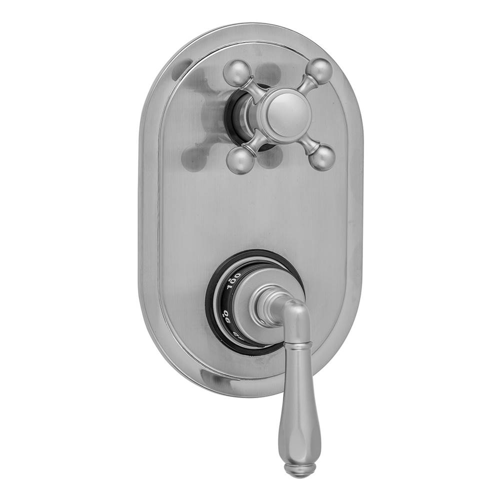 Jaclo Oval Plate with Smooth Lever Thermostatic Valve with Ball Cross Built-in 2-Way Or 3-Way Diverter/Volume Controls (J-TH34-686 / J-TH34-687 / J-TH34-688 / J-TH34-689)