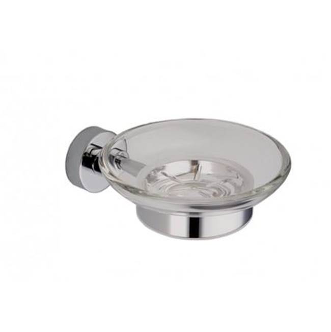 Kartners OSLO - Wall Mounted Soap Dish with Chrome Glass-Glossy White