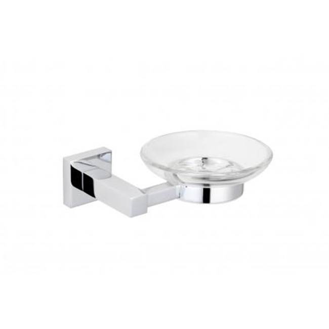Kartners LONDON - Wall Mounted Soap Dish with Chrome Glass-Brushed Brass