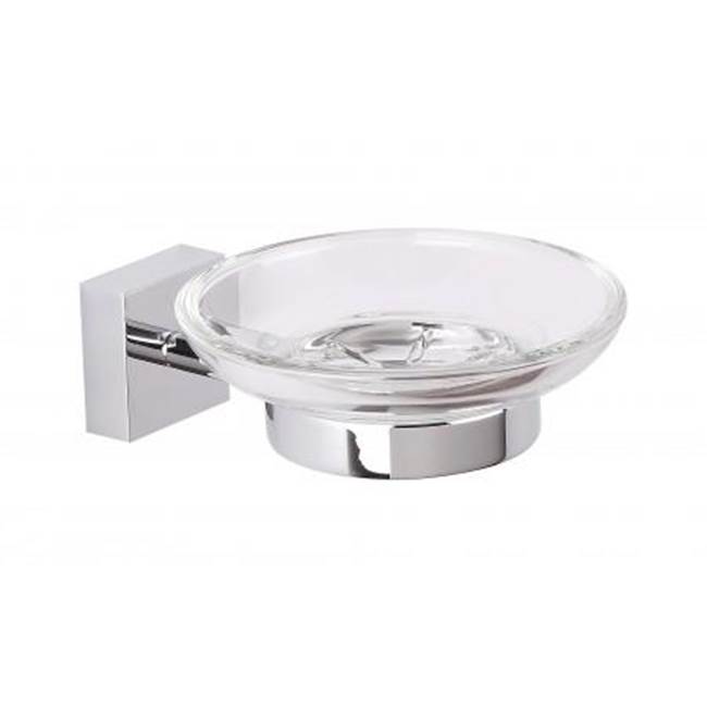 Kartners MADRID - Wall Mounted Soap Dish with Frosted Glass-Titanium