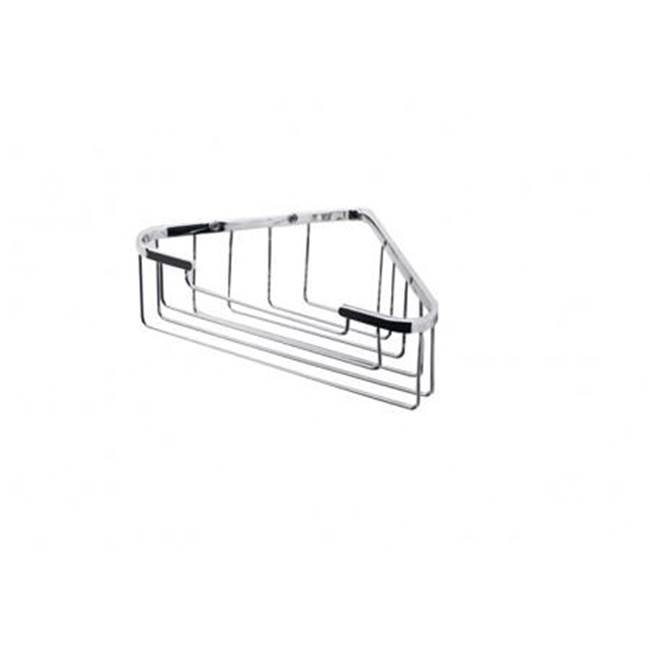 Kartners Bath & Shower Baskets - Wire Basket - Corner Mount-Unlacquered Brass