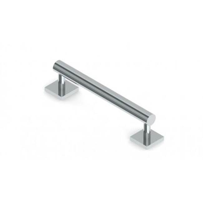 Kartners 9400 Series 12-inch Round Grab Bar with Square Rosettes 35mm-Brushed Nickel