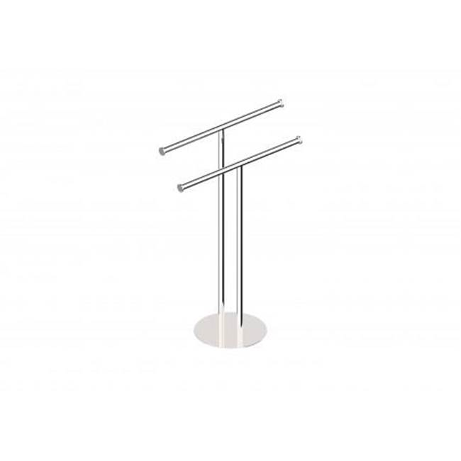 Kartners Free Standing - Double Rail Round Center Post-Polished Gold