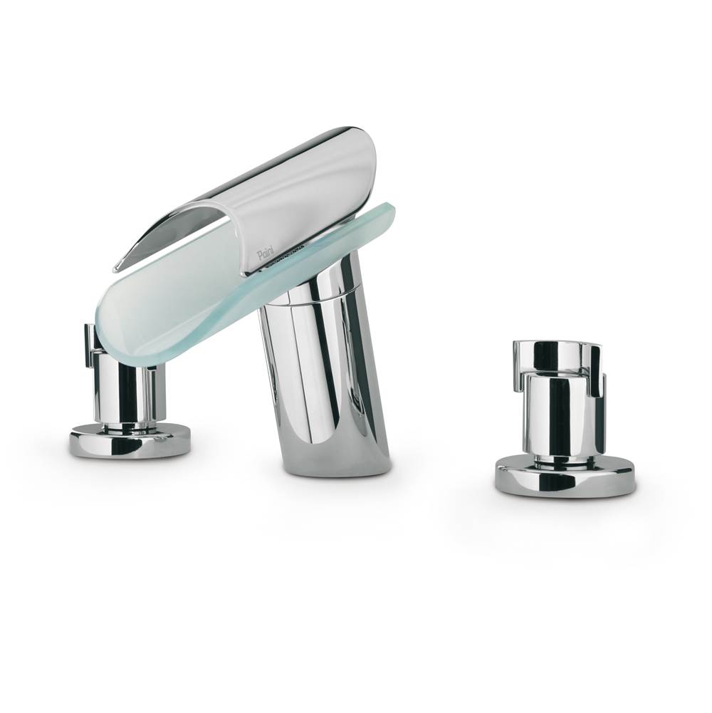 Latoscana Morgana Roman Tub Lavatory Faucet With Glass Spout In Chrome