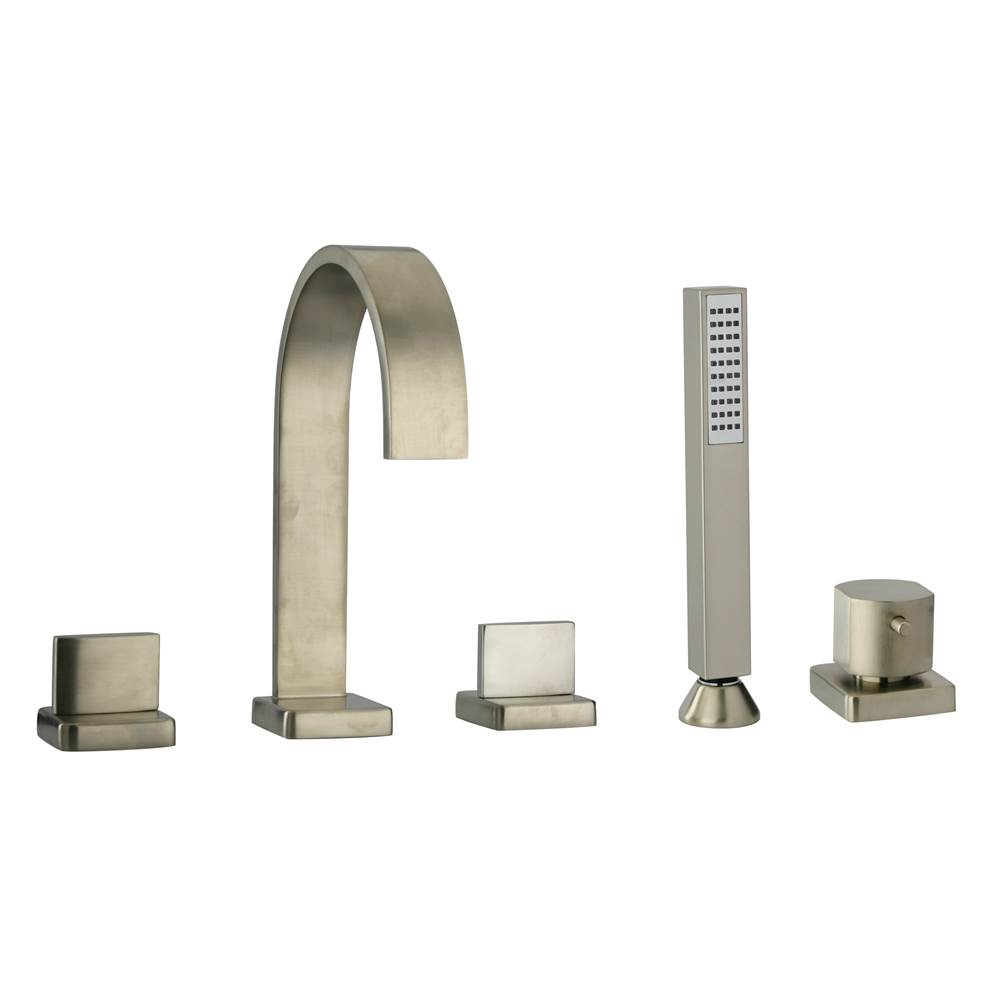 Latoscana Novello Roman Tub With Lever Handles And Diverter With Hand Held Shower In Brushed Nickel