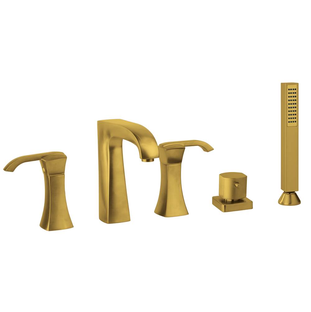 Latoscana Lady Roman Tub With Lever Handles And A Diverter With Hand Held Shower In Matt Gold