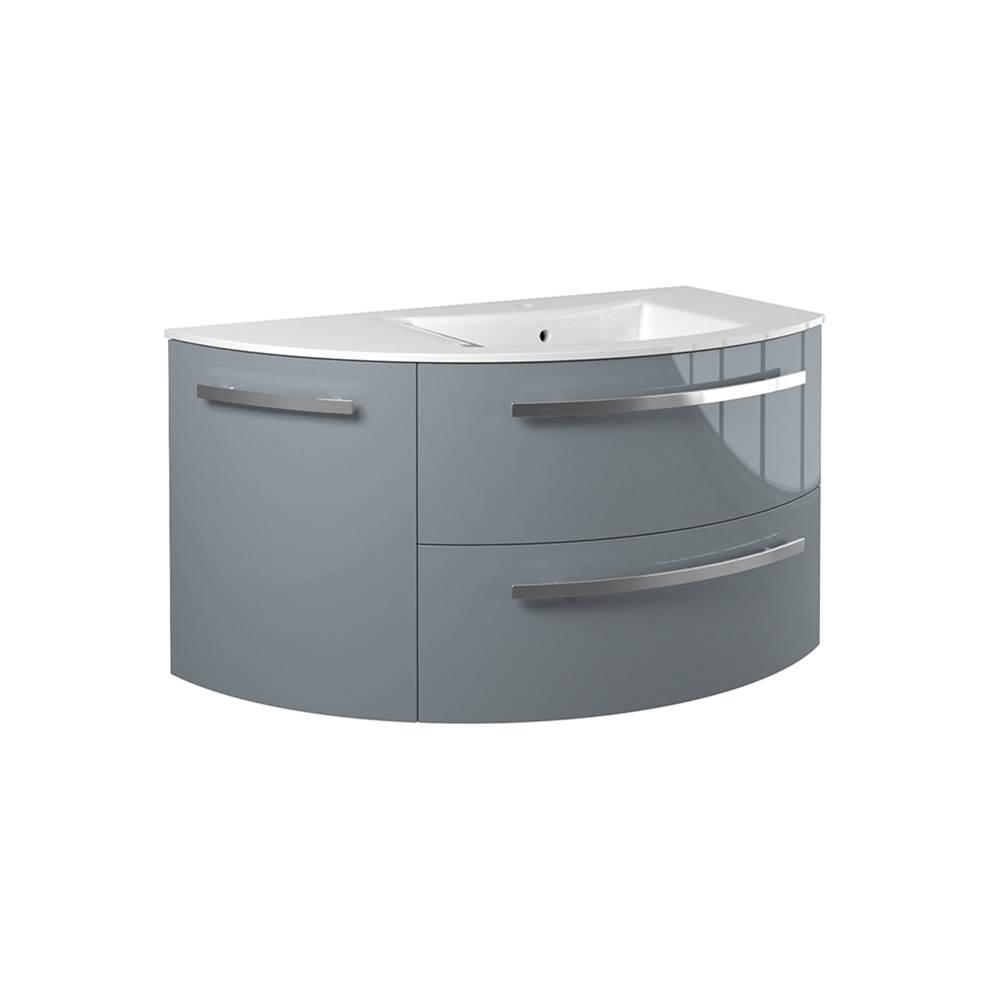 Latoscana Ambra 38'' Vanity With Left Rounded Cabinet In Grey