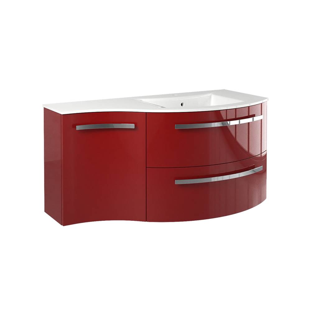 Latoscana Ambra 43'' Vanity With Left Concave Cabinet In Red