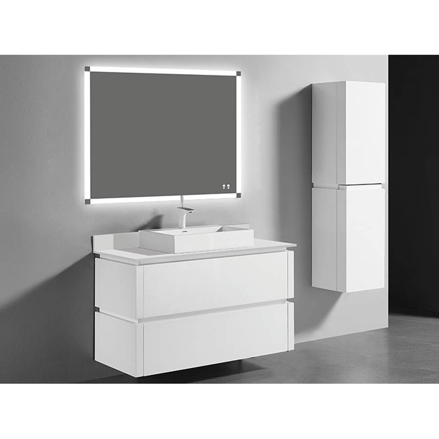 Madeli Cube 48''. White, Wall Hung Cabinet. 1-Bowl, 47-5/8'' X 22'' X 28''