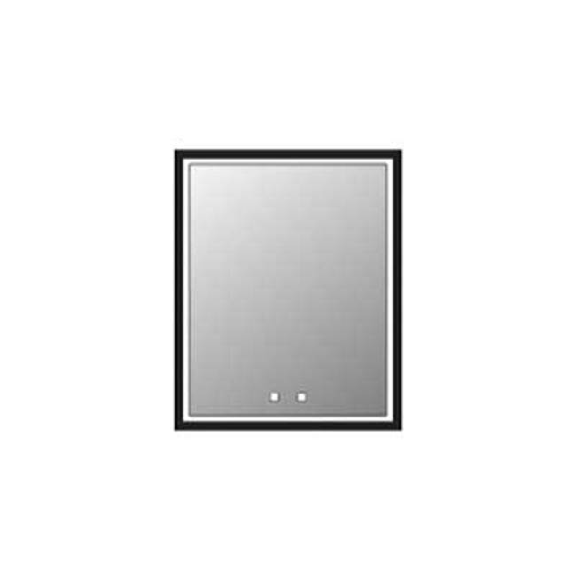 Madeli Illusion Lighted Mirrored Cabinet , 24X36''-Left Hinged-Recessed Mount, Matte Black Frame-Lumen Touch+, Dimmer-Defogger-2700/4000 Kelvin