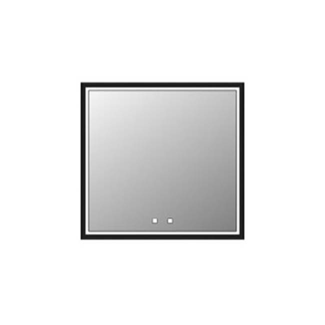 Madeli Illusion Lighted Mirrored Cabinet , 30X36''Right Hinged-Recessed Mount, Matte Black Frame-Lumen Touch+, Dimmer-Defogger-2700/4000 Kelvin