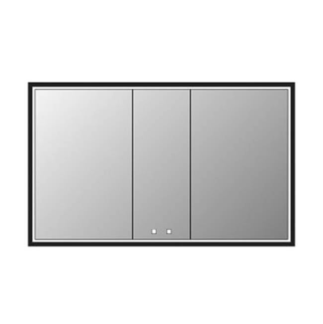Madeli Illusion Lighted Mirrored Cabinet , 60X36''-24L/12L/24R-Recessed Mount, Pol. Chrome Frame-Lumen Touch+, Dimmer-Defogger-2700/4000 Kelvin