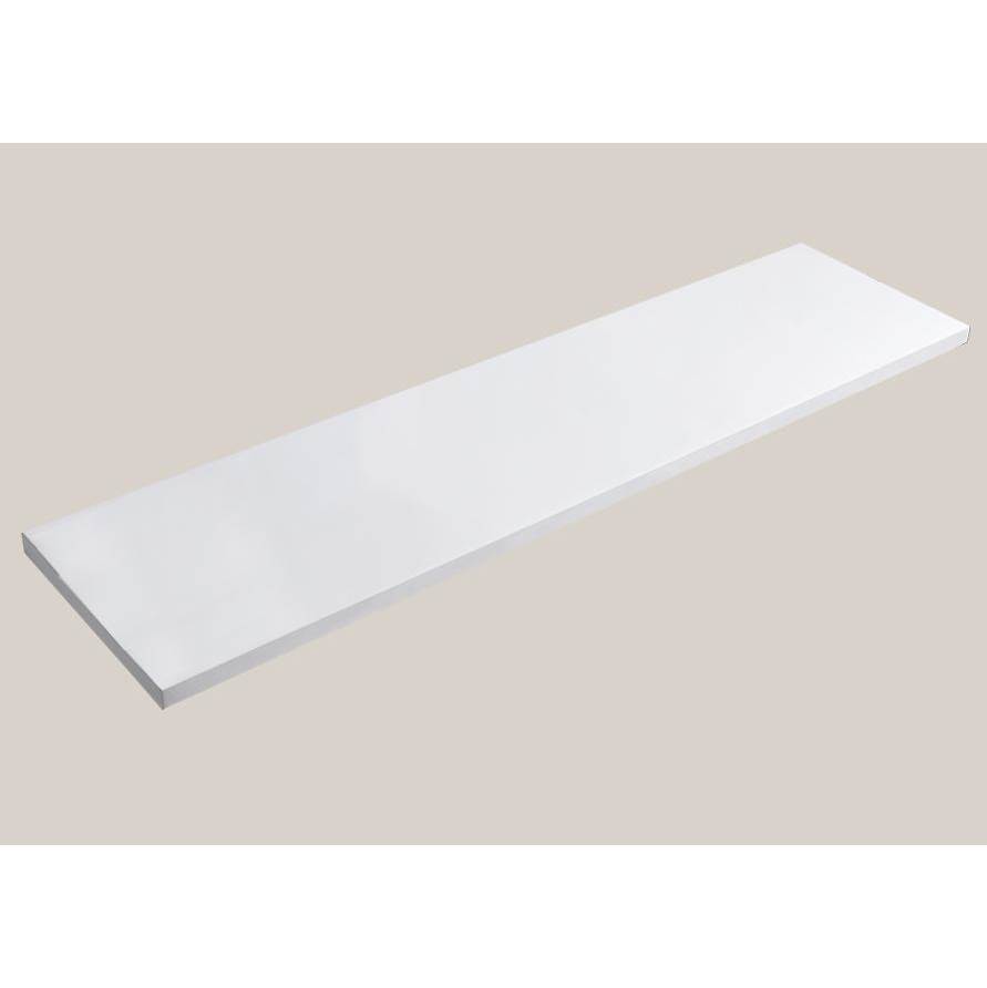 Madeli Urban-18 72''W Solid Surface , Slab No Cut-Out. Glossy White, 72''X 18''X 3/4''