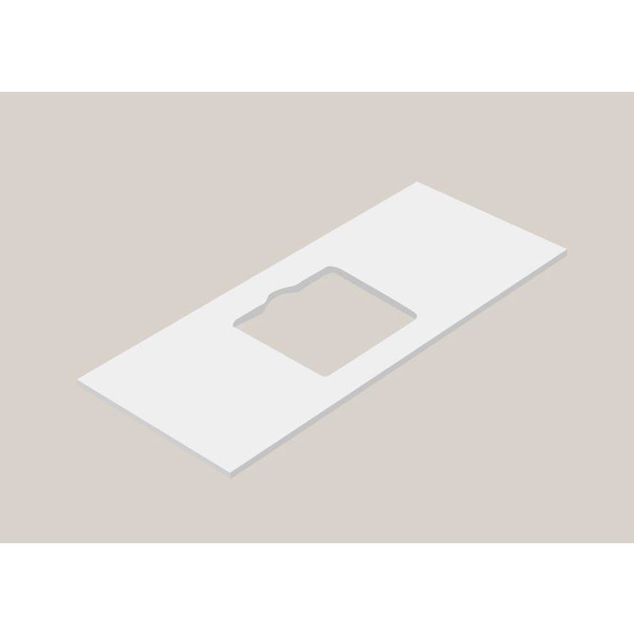 Madeli Urban-22 60''W Solid Surface , Slab With Cut-Out. Glossy White, 1-Hole, 60''X 22''X 3/4''