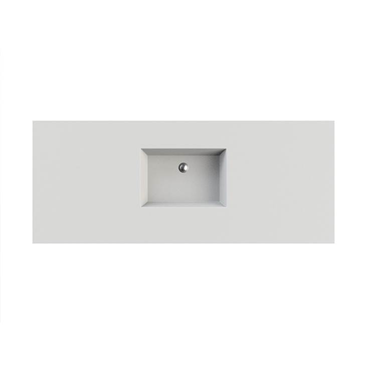 MTI Baths Petra 2 Sculpturestone Counter Sink Single Bowl Up To 80''- Matte White