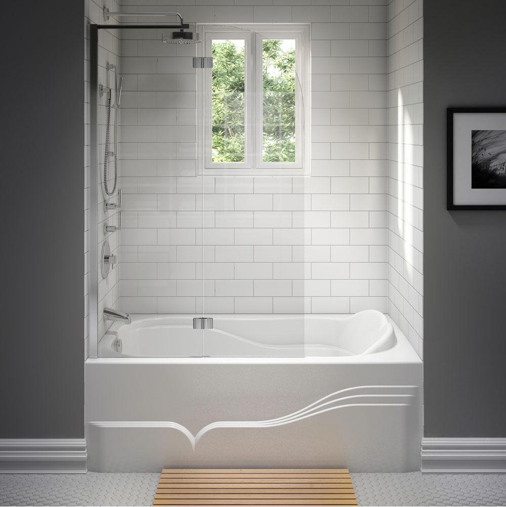 Neptune DAPHNE bathtub 32x60 with Tiling Flange and Skirt, Right drain, Whirlpool/Mass-Air/Activ-Air, White