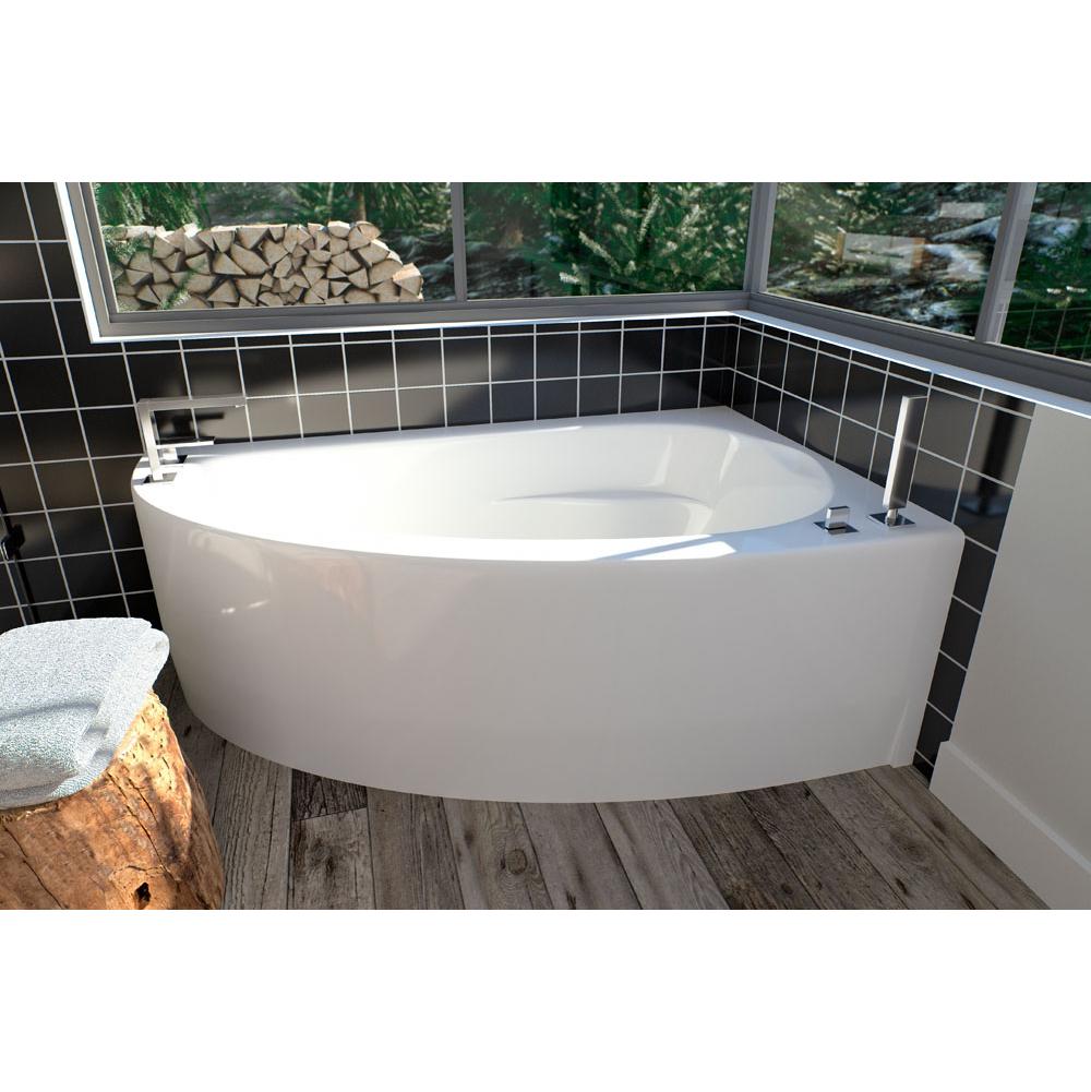 Neptune WIND bathtub 36x60 with Tiling Flange and Skirt, Left drain, Whirlpool/Mass-Air, Black