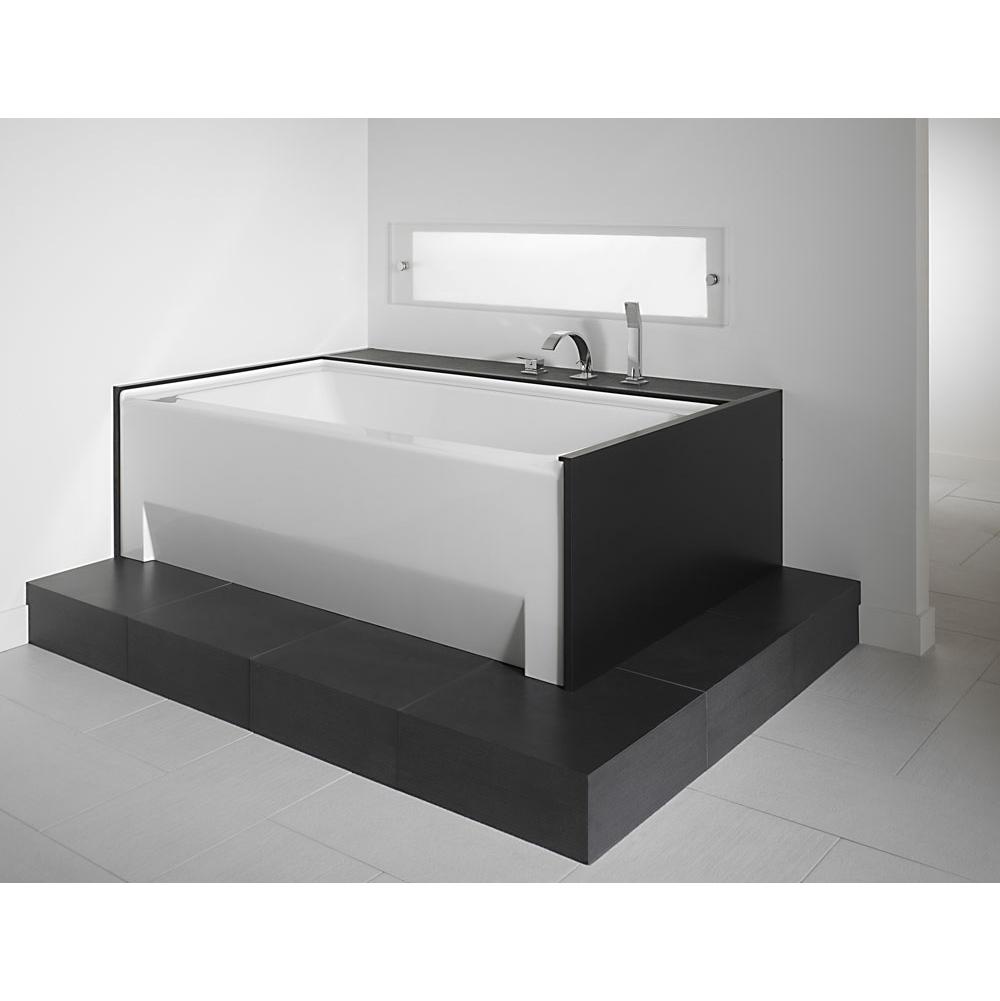 Neptune ZORA bathtub 32x60 with Tiling Flange and Skirt, Left drain, Whirlpool/Mass-Air, Biscuit
