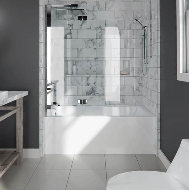 Neptune Entrepreneur ALBANA bathtub 32X66 AFR with Tiling Flange, Left drain, Whirlpool,  White