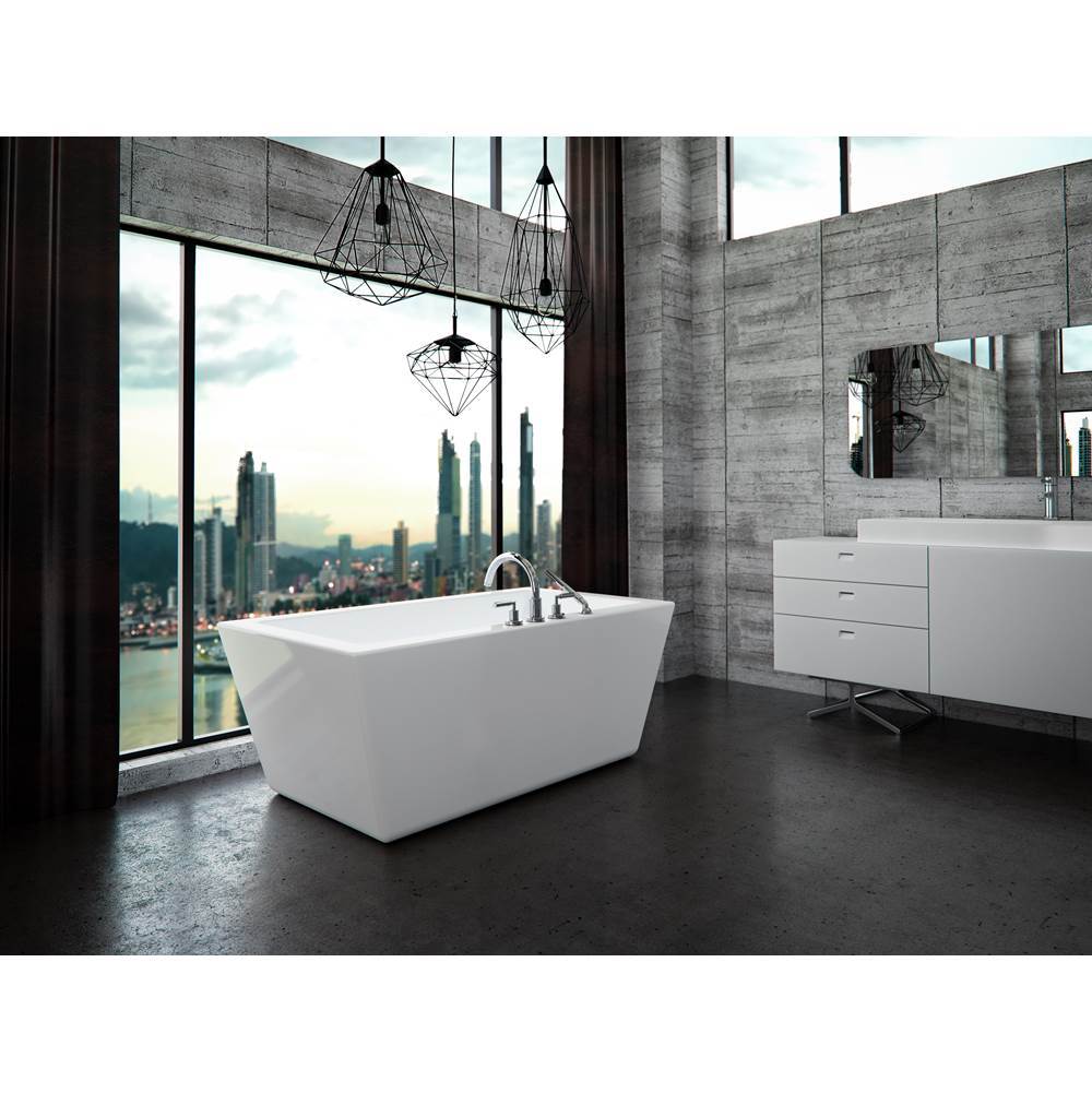 Neptune Rouge Freestanding One Piece AMAZE 32x66, Rectangle, Rouge-Air, Chrome Drain, White