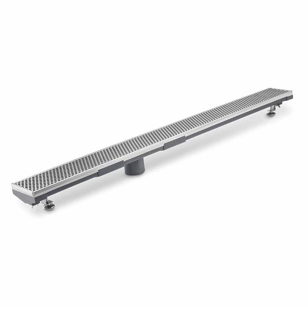 QM Drain Lagos Series. 96'' Adjustable Kit (2'' outlet):  Perforated Line. Polished
