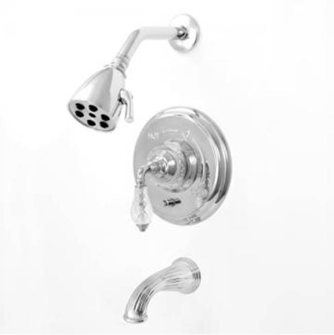 Sigma Pressure Balanced Tub & Shower Set With 9'' Plate Trim (Includes Haf And Wall Tub Spout) Luxembourg Satin Brass Pvd .41