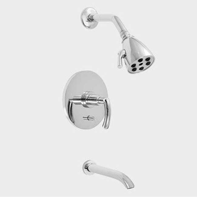Sigma Pressure Balanced Tub & Shower Set With 9'' Plate Trim Prana Polished Gold .24