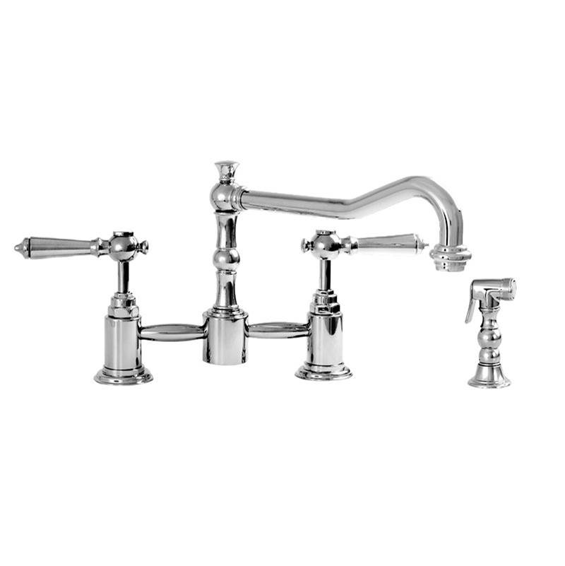 Sigma Pillar Style Kitchen Faucet With Handspray & Charlotte Polished Gold .24