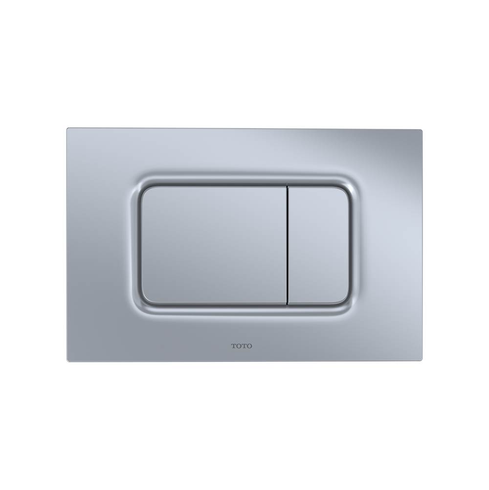 TOTO Toto® Dual Flush Rectangle Push Button Plate For Select Duofit In-Wall Tank Unit, Matte Silver