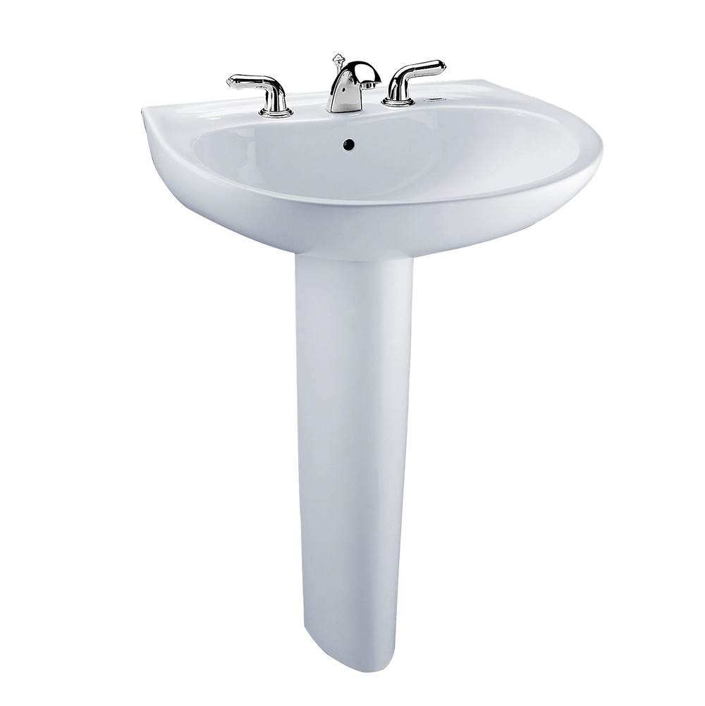 TOTO Toto® Prominence® Oval Basin Pedestal Bathroom Sink With Cefiontect™ For Single Hole Faucets, Cotton White