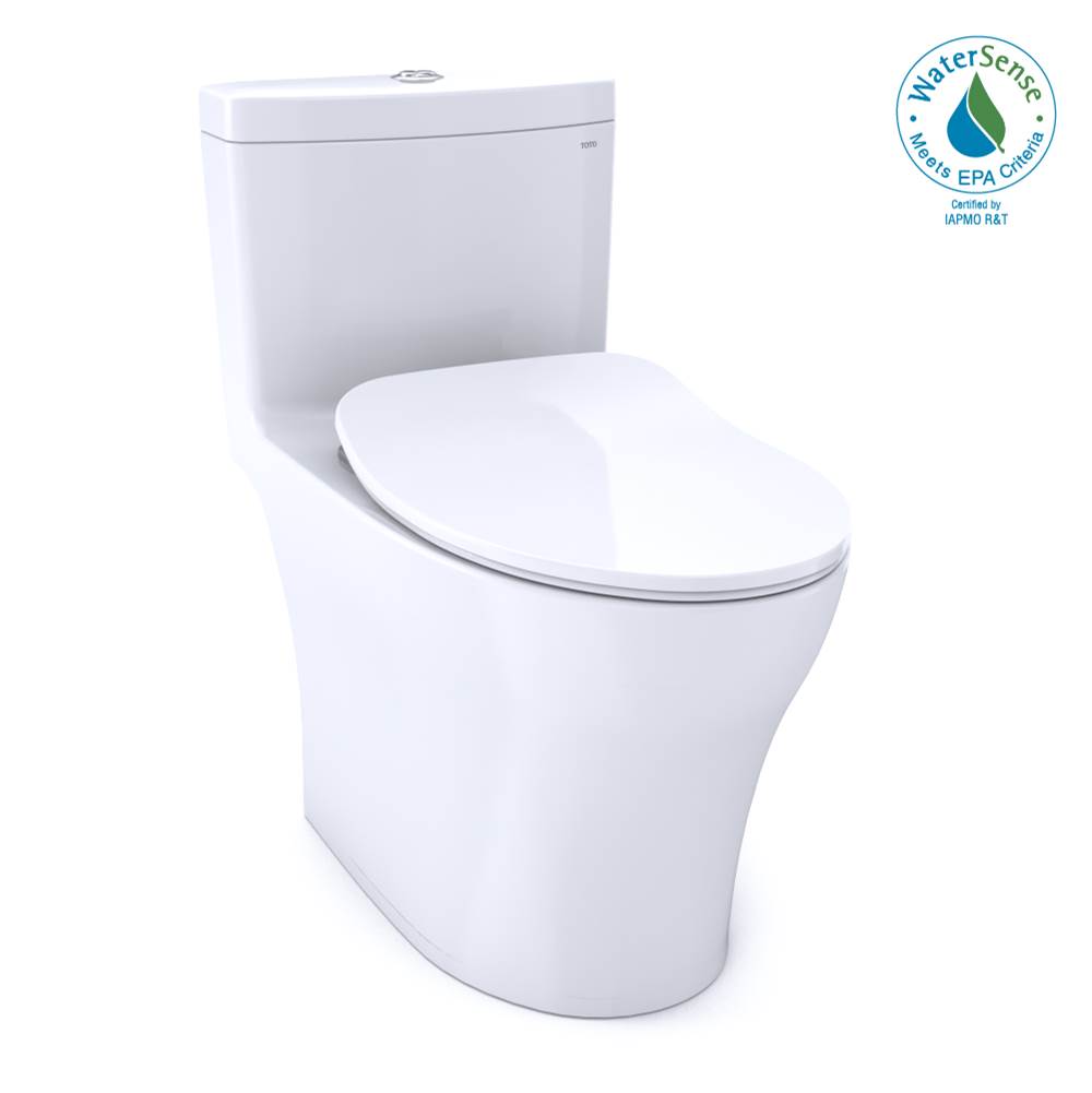 TOTO Aquia® IV One-Piece Elongated Dual Flush 1.0 and 0.8 GPF Universal Height, WASHLET®+ Ready Toilet with CEFIONTECT® Cotton White